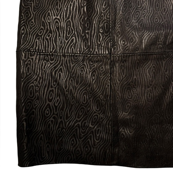 Gino Di Giorgio Vintage Y2K black 100% genuine Leather Pencil Skirt size 5/6 - Picture 5 of 15